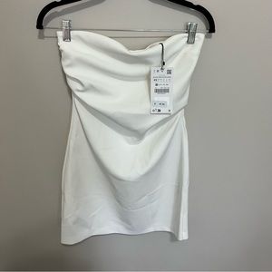 Zara Strapless White Mini Dress